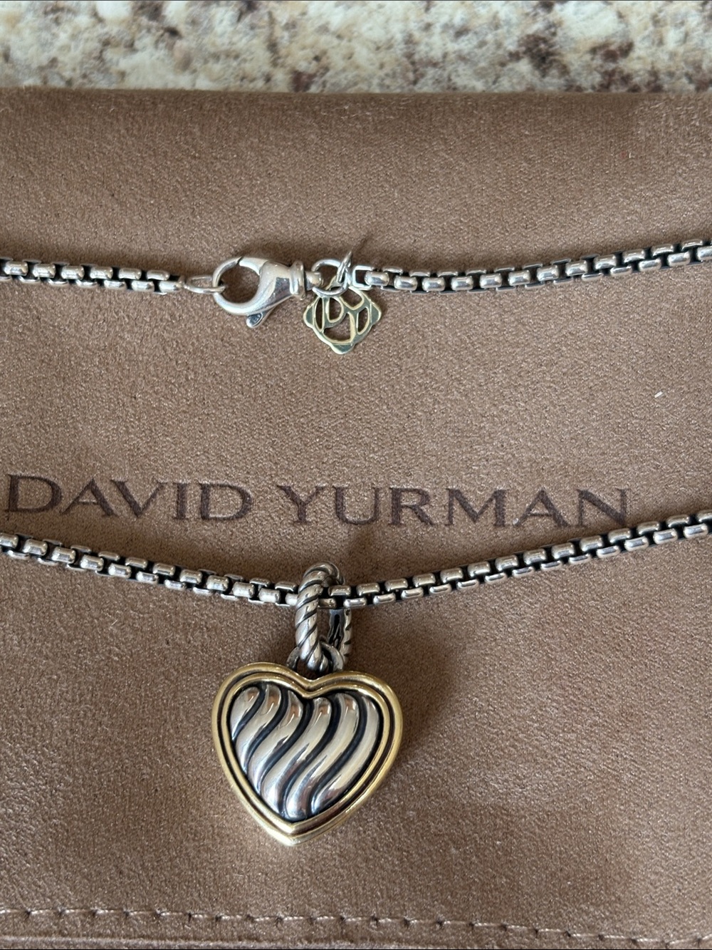 David Yurman Cable Heart on a Box chain